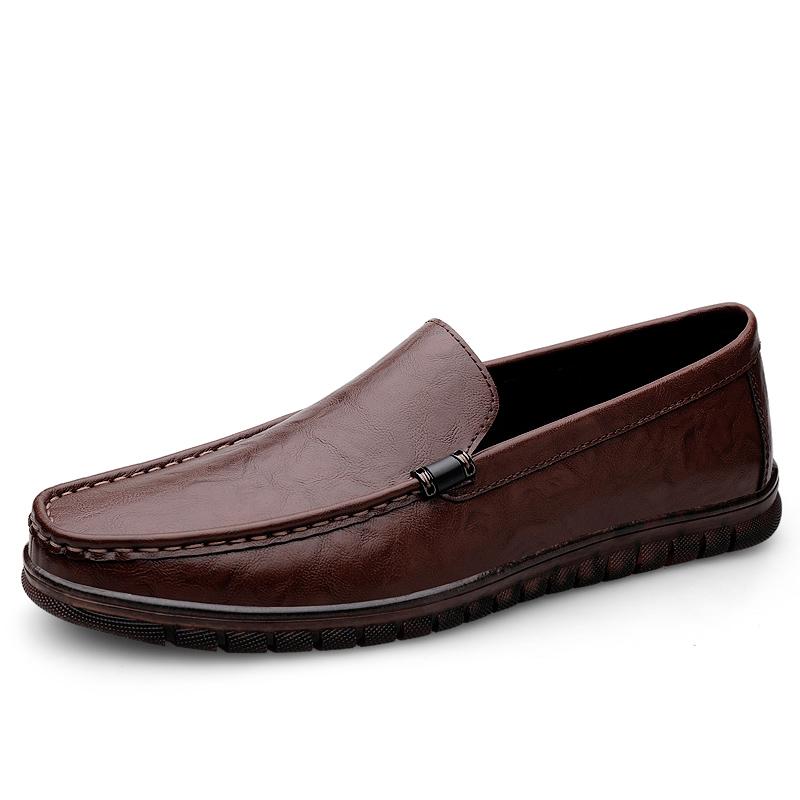 

Fashion Genuine Leather Mens Formal Loafers Handmade Design Slip-On Flats Business Shoes Comfortable Moccasins Simple Male Driving Shoes 44