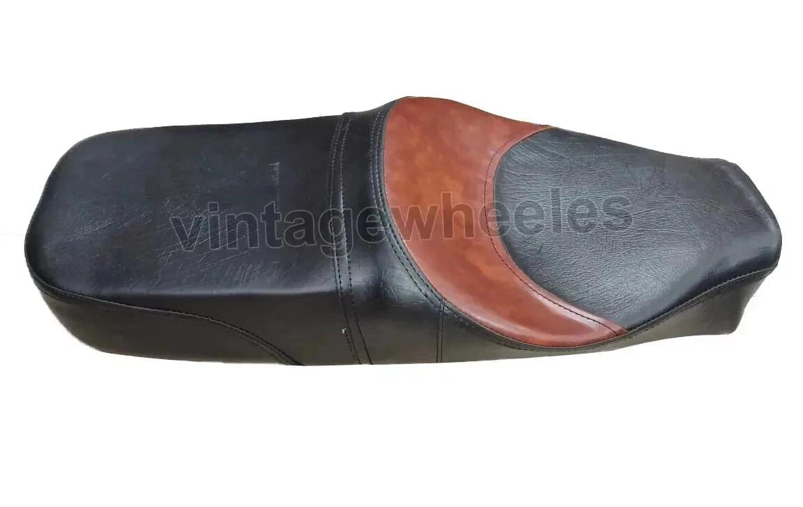 Touring Rider & Passenger Seat Black & Brown For Royal Enfield Interceptor 650cc