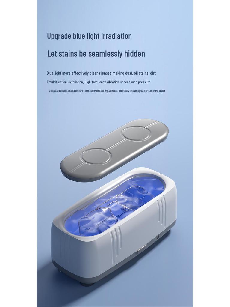 USB High-Frequency Vibration Cleaner for Glasses & Jewelry - Automatic, Multifunctional with Blue Light