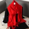 62Color Solid Women Winter Scarf Warm Thicken Cashmere Shawl Outdoor Fashion Luxury Tassels Pashmina Lady Wrap Windproof Scarves