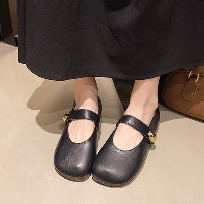 Flat Shoes Mary Jane Single Shoes Women's New Spring and Summer with Skirt Gentle Shoes Small Leather Shoes