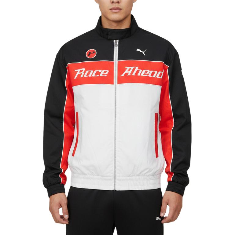 Puma Moto Stand Collar Zipper Versatile Long Sleeve Jacket Unisex jackets 638606-02 XXL