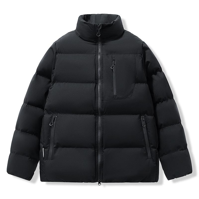 

Зимняя хлопковая куртка с контрастной молнией и воротником-стойкой S чёрный