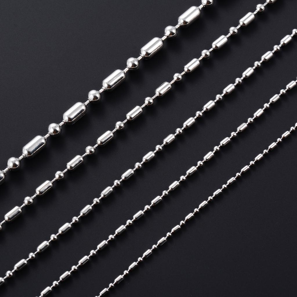 Fashion Stainless Steel Beads Necklace Link Bamboo Neck Chain for Men Women No Fade Collar Choker Copper Color Metal Jewelry