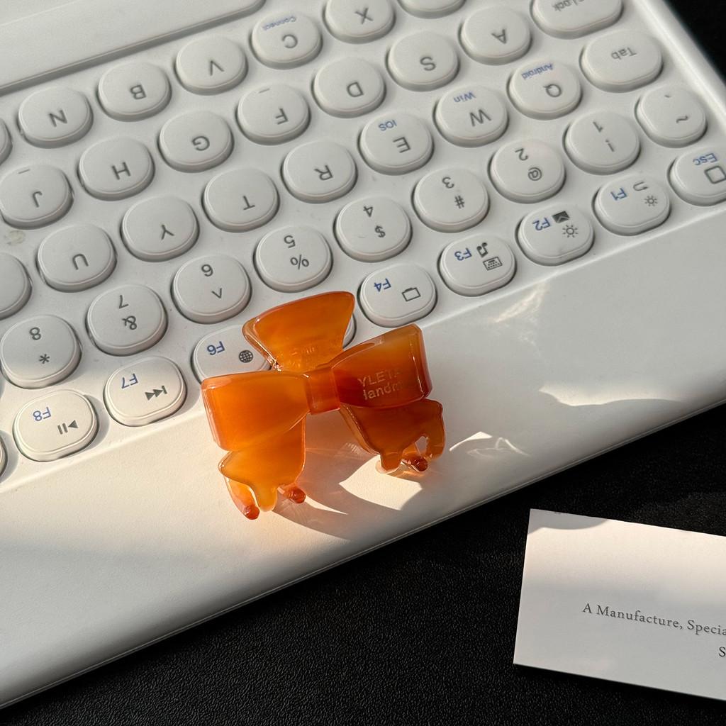 Chic Korean Style Small Bow Hair Clip Made From Acetate Perfect For Fashionable Women