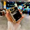 Luxus Strass Beschichtet Rahmen Litschi Leder Handyhülle Für SAMSUNG Z Flip 7 6 5 4 3 Fingerring Unifarbene Schutzhülle