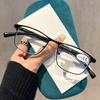Fashionable Metal Square Frame Blue Light Blocking Reading Glasses Classic Business-Style Presbyopia Glasses with Plus Diopters
