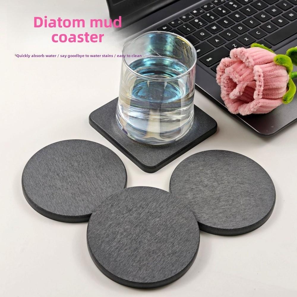 Non-slip Diatomite Coaster Thickened Water Absorbent Coaster Durable Table Mat Bathroom
