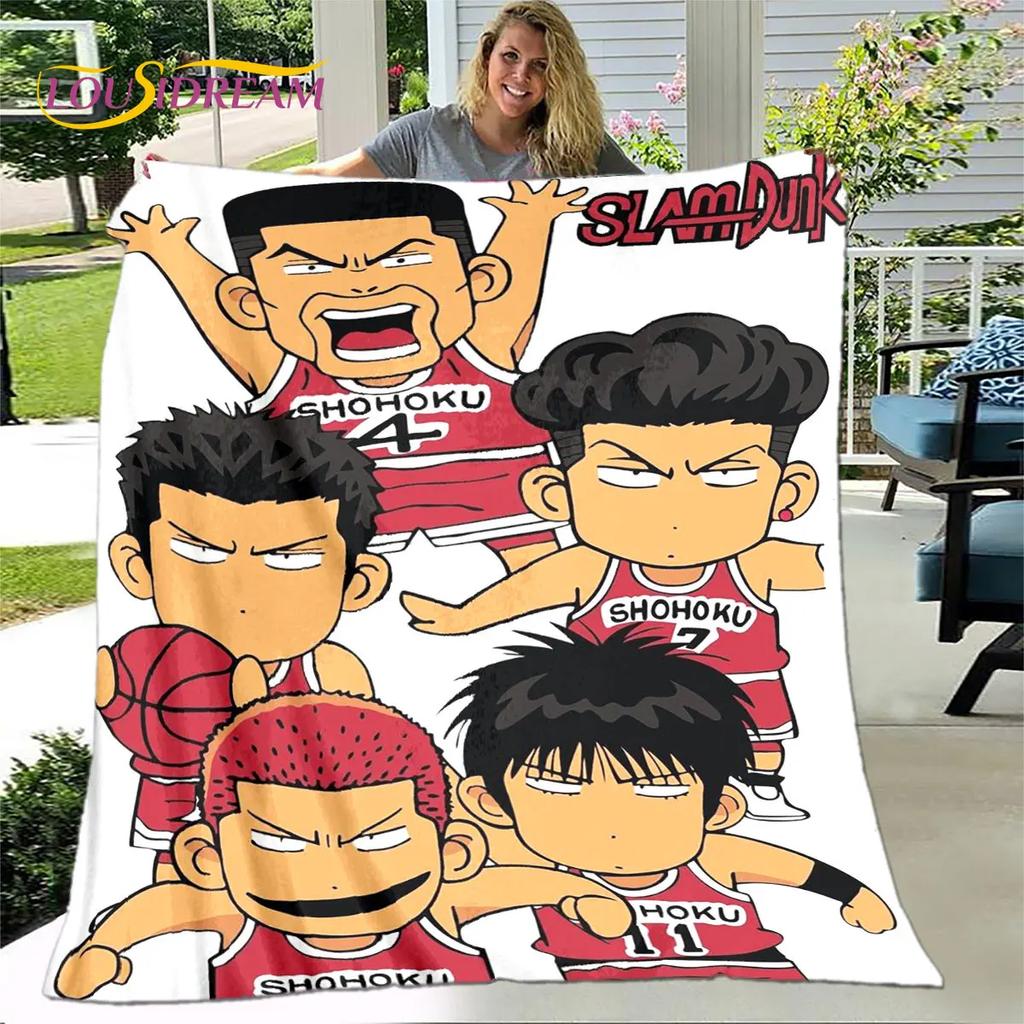 Slam Dunk Anime Karikatür Yumuşak Peluş Battaniye, Flanel Battaniye Atmak Battaniye Oturma Odası Yatak Odası Yatak Kanepe Piknik Örtüsü Bettdecke