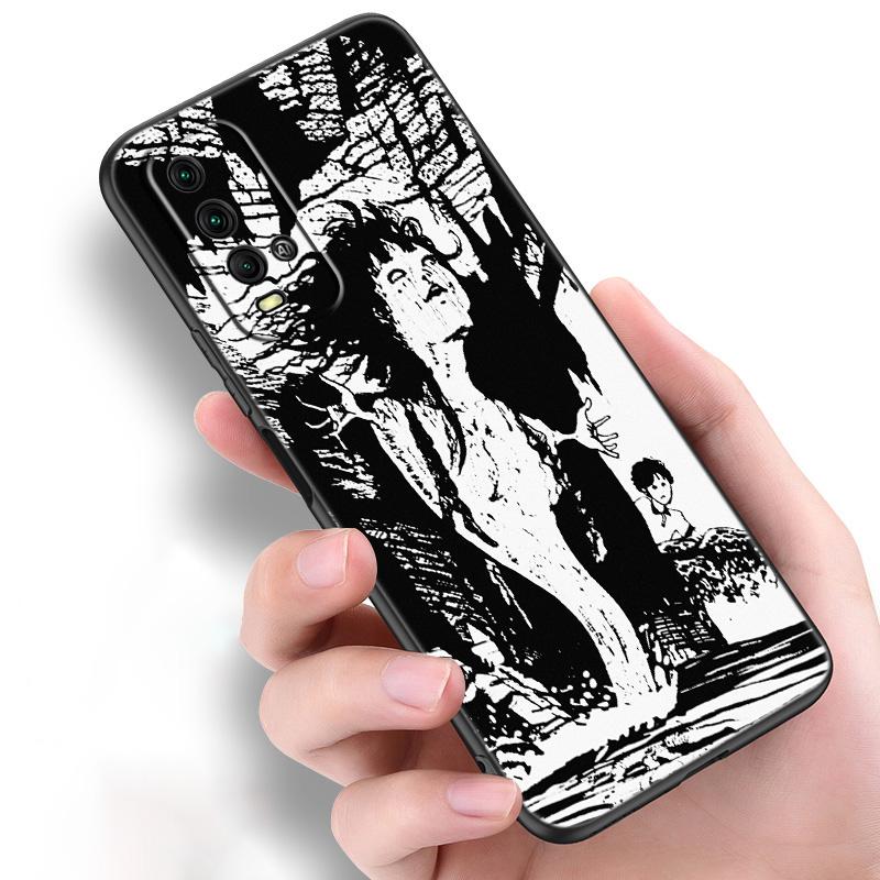 Anime Junji Ito Tees Horror Silicone Phone Case For Xiaomi Redmi Note 11 10 9 8 Pro 11T 10T 10S 9S 8T 9 9A 9C 9T Black Cover