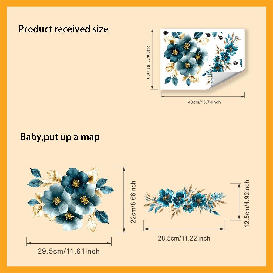 

1PC Creative Dark Green Flower Stickers for Bathroom, Toilet Seat, Toilet Cover, Home Decoration Stickers - Suitable for Glass 30x40cm