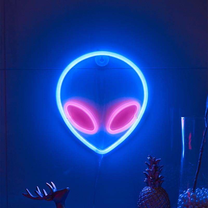 Whimsical Led Butterfly Alien Planet Night Light Charming Neon Decorative Lamp