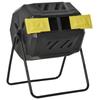 160L 360 degrees Rotating Dual Chamber Composter - Yellow