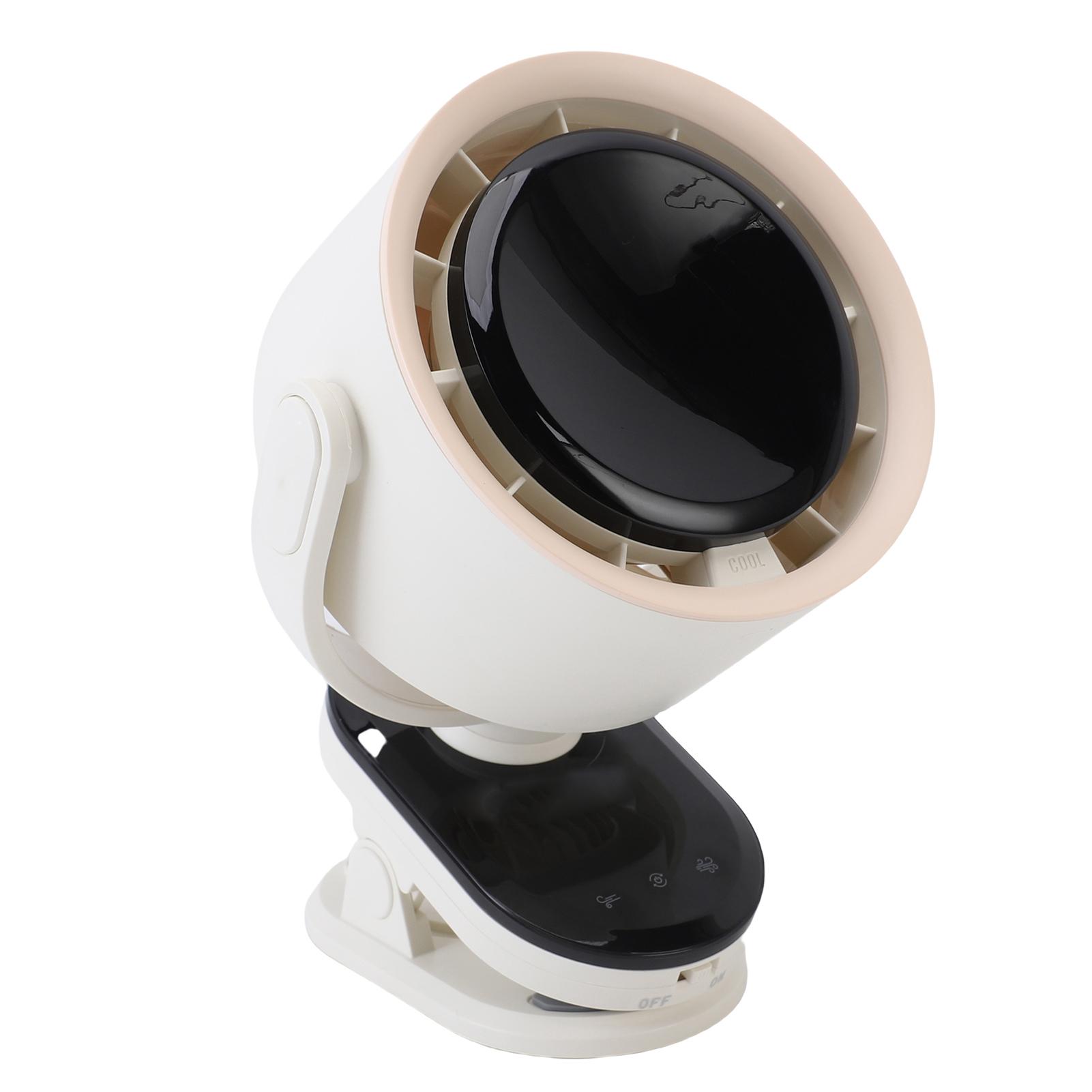 

Портативный вентилятор с зажимом Автоматическое вращение 100 скоростей Охлаждающий вентилятор для дома Путешествий Офиса USB-зарядка Сенсорная кнопка LED