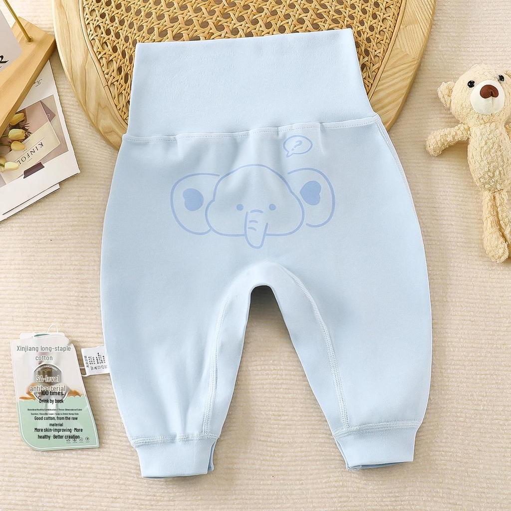 Unisex High Waist Baby Pants with Diaper Cover and Belly Protection for Spring, Autumn, and Winter