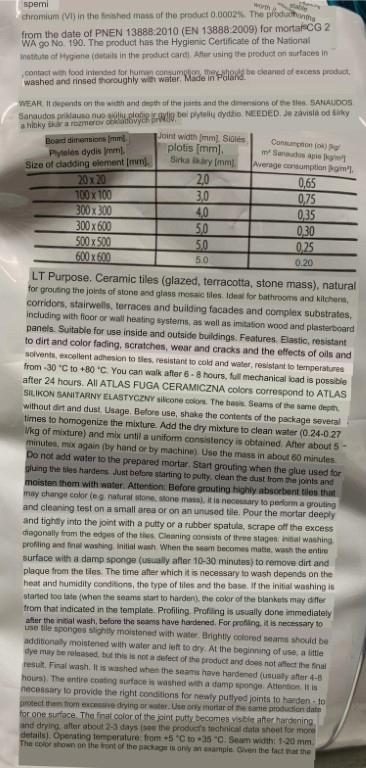 Ceramic Grout 1- 020
