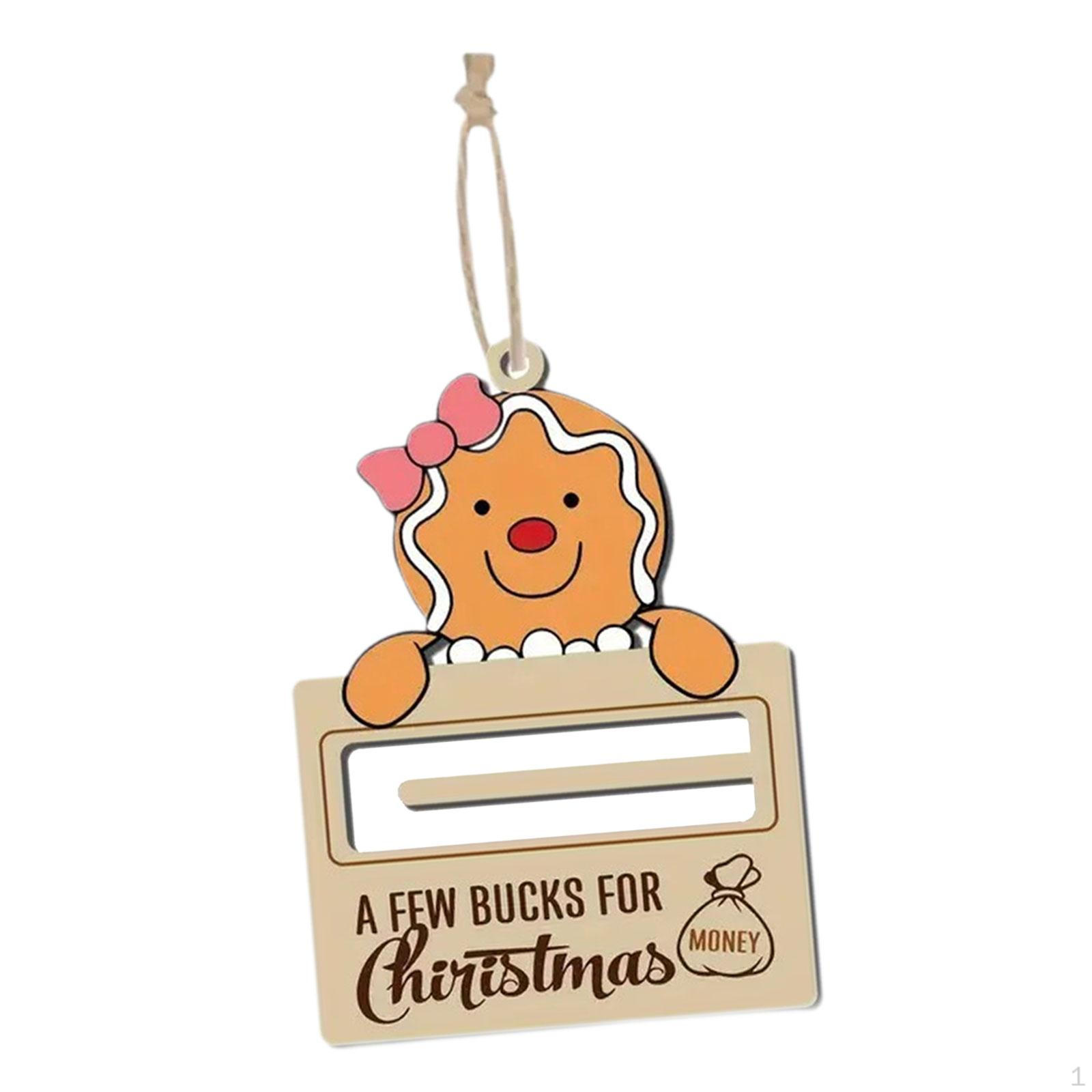 

Рождественский зажим для денег Деревянные подвесные украшения Декор Gingerbread Woman
