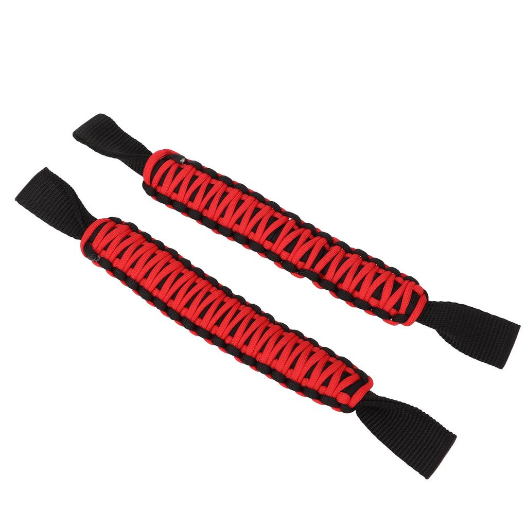 29.6cm Headrest Roll Bar Grab Handles Nonslip Paracord Handle Grips Universal for Car SUV ATV UTV RV Black Red