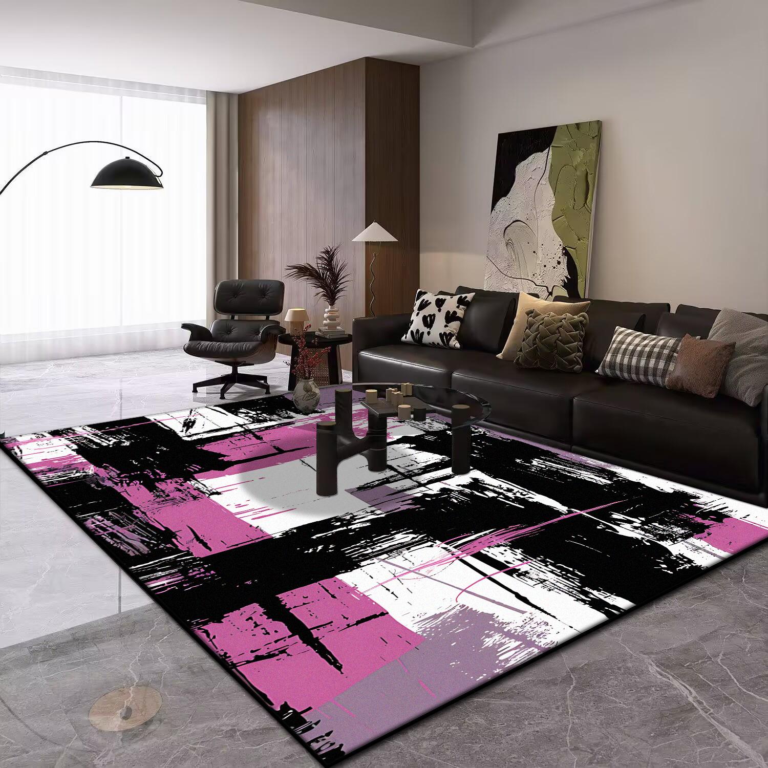 

Современный абстрактный ковер большой для гостиной, ковер под диван в стиле легкой роскоши, нескользящий, моющийся, ковер для украшения балкона, коврик для детской спальни 100*200cm
