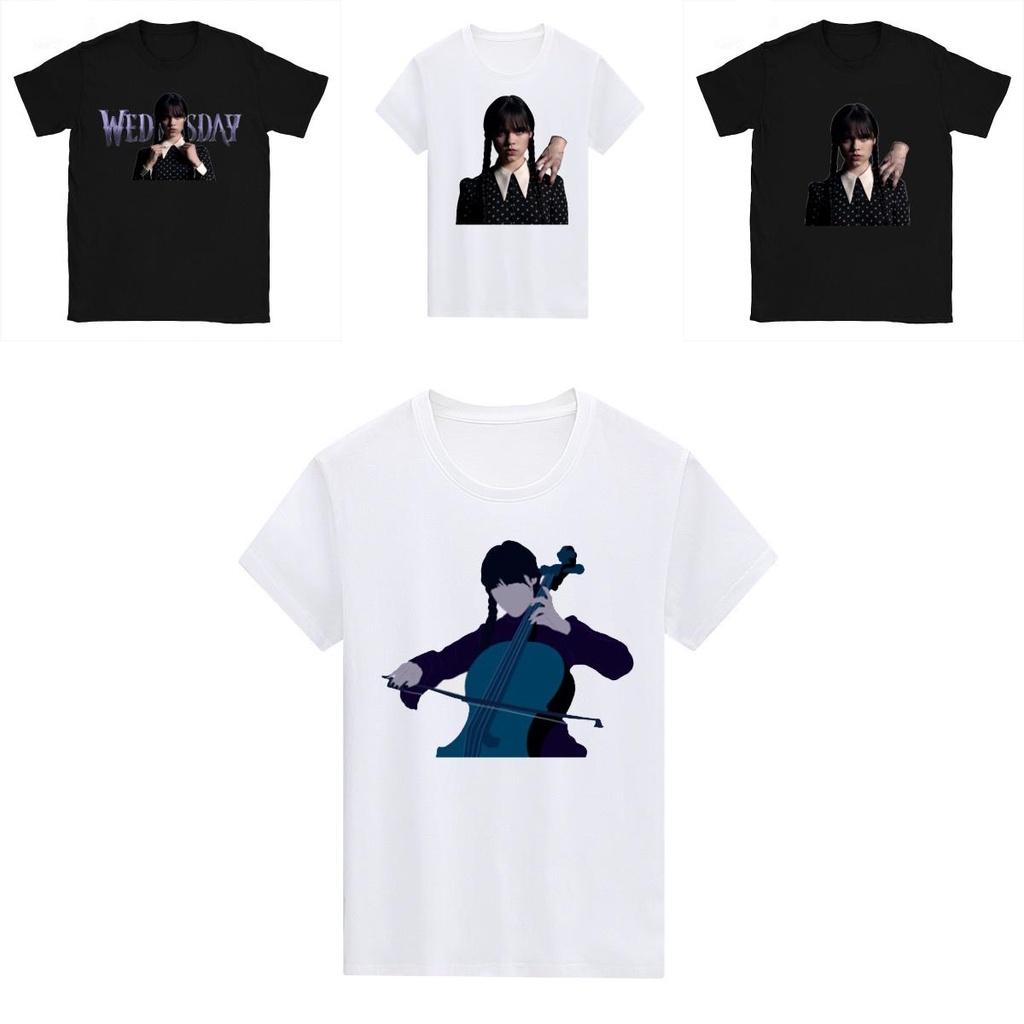Die Addams Family Wednesday Unisex T-Shirt Top Stilvoll Weich Atmungsaktiv Bequem