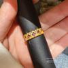 24k Gold Plated Zircon Geometric Ring With Retro Palace Style For Ladies