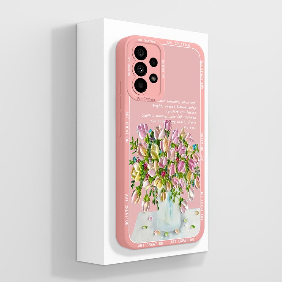 Fun Case For Samsung A73 Aesthetic Soft Liquid Silicone Funda For Samsung Galaxy A73 5G Phone Back Cover With Camera Protection