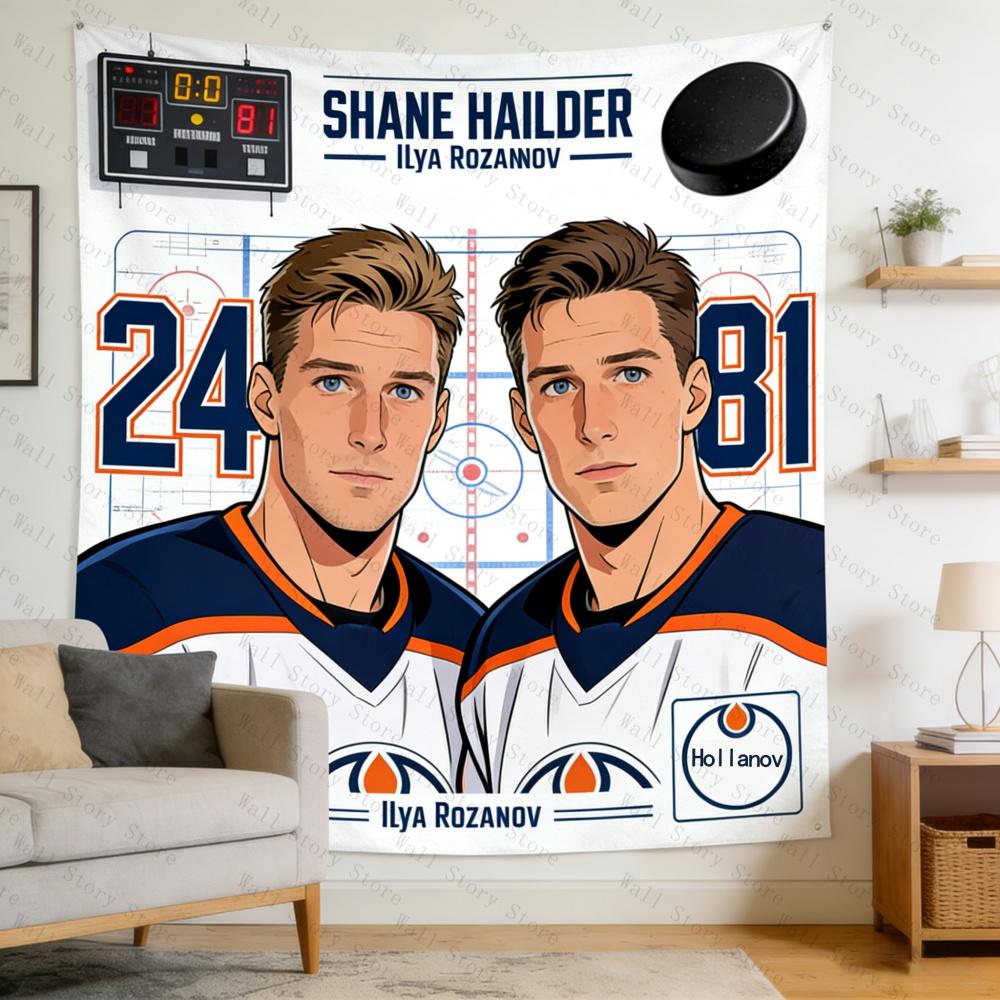 Hollanov Tapestry Heated Rivalry Indoor Wall Tapestry Colorful Polyester Hanging Room Decor Rozanov Tapestry Bedside Tapestry