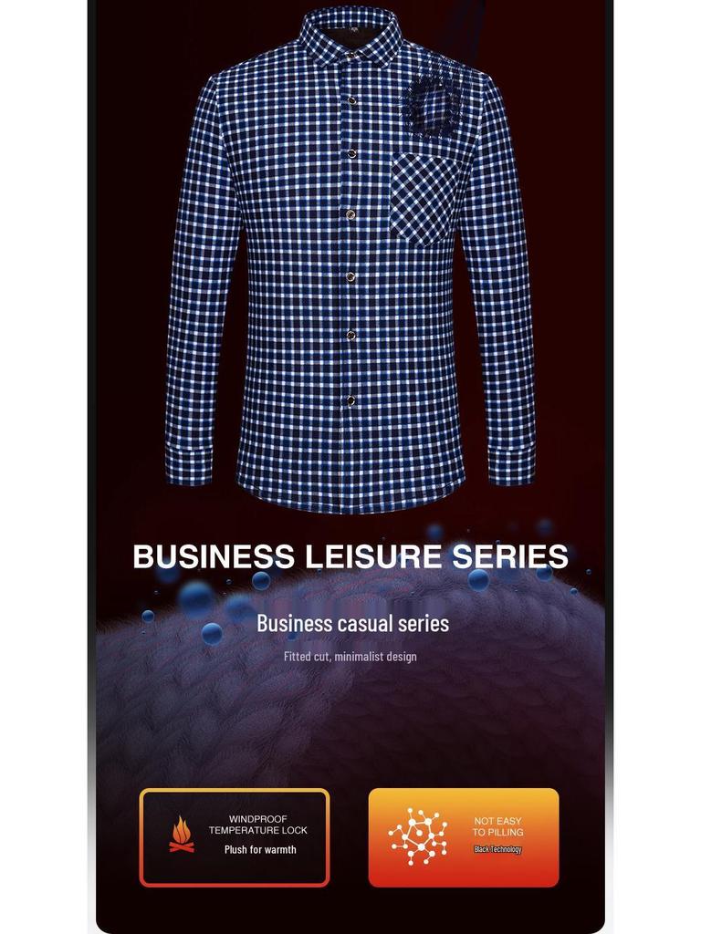 Cămașă groasă cu carouri și căptușeală din fleece pentru bărbați pentru Toamnă/Iarnă – Opțiuni multicolor disponibile