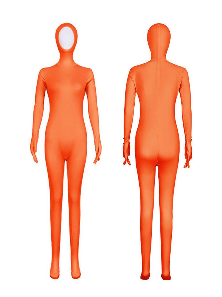 Orange Women's Full Body Zentai Suit for Stage Performance