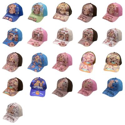 Stylish Capybara Pattern Hat Trendy Breathable Children Hat Themed Party Hat for Outdoor Activity and Travel