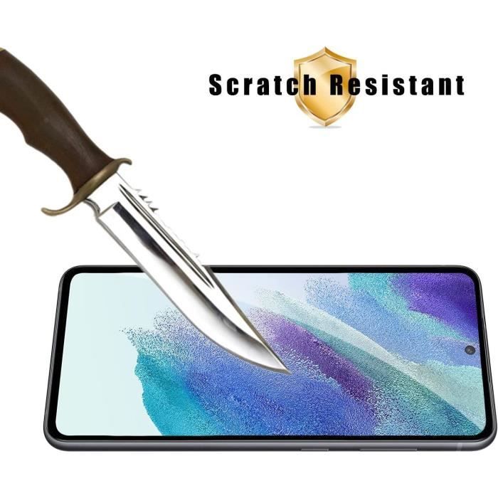 Lot 4 Verre Trémpé Pour Samsung S21 FE (6.4") Noir Protection écran Anti-Huile Vitre Protecteur Anti-Choc Anti Rayures