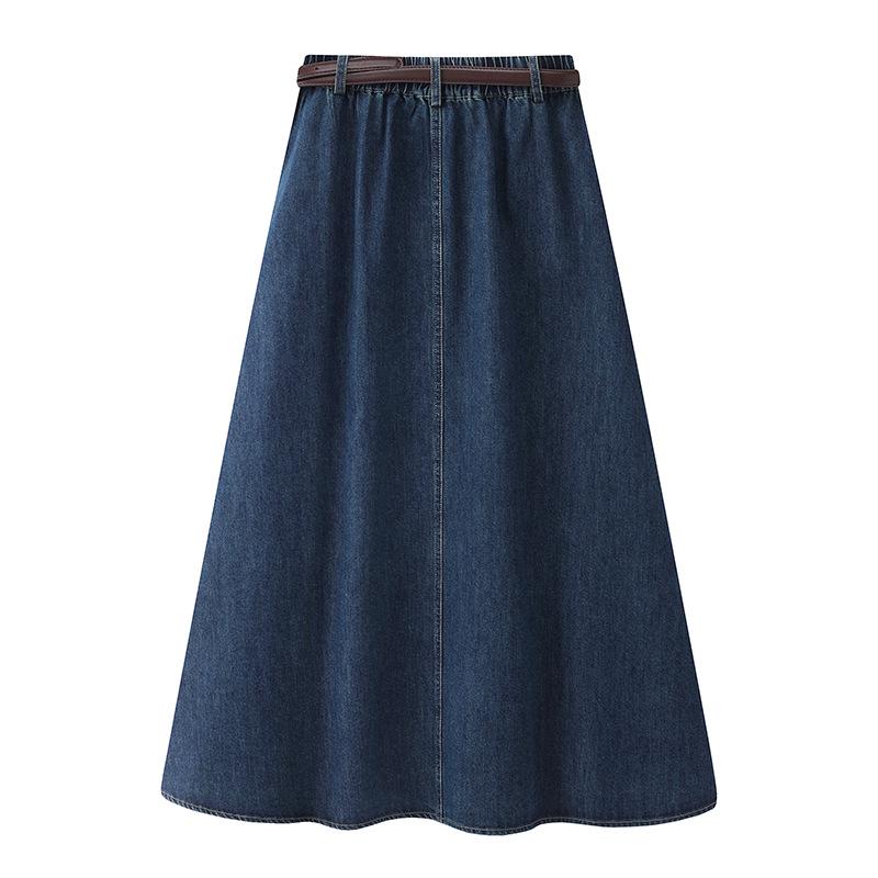 2025 Dámská džínová midi sukně s vysokým pasem - Kolekce jaro/léto
