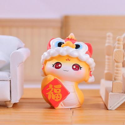Chinese Year Snake Figurine Lunar Decor Cute Artwork Cartoon Gift of The