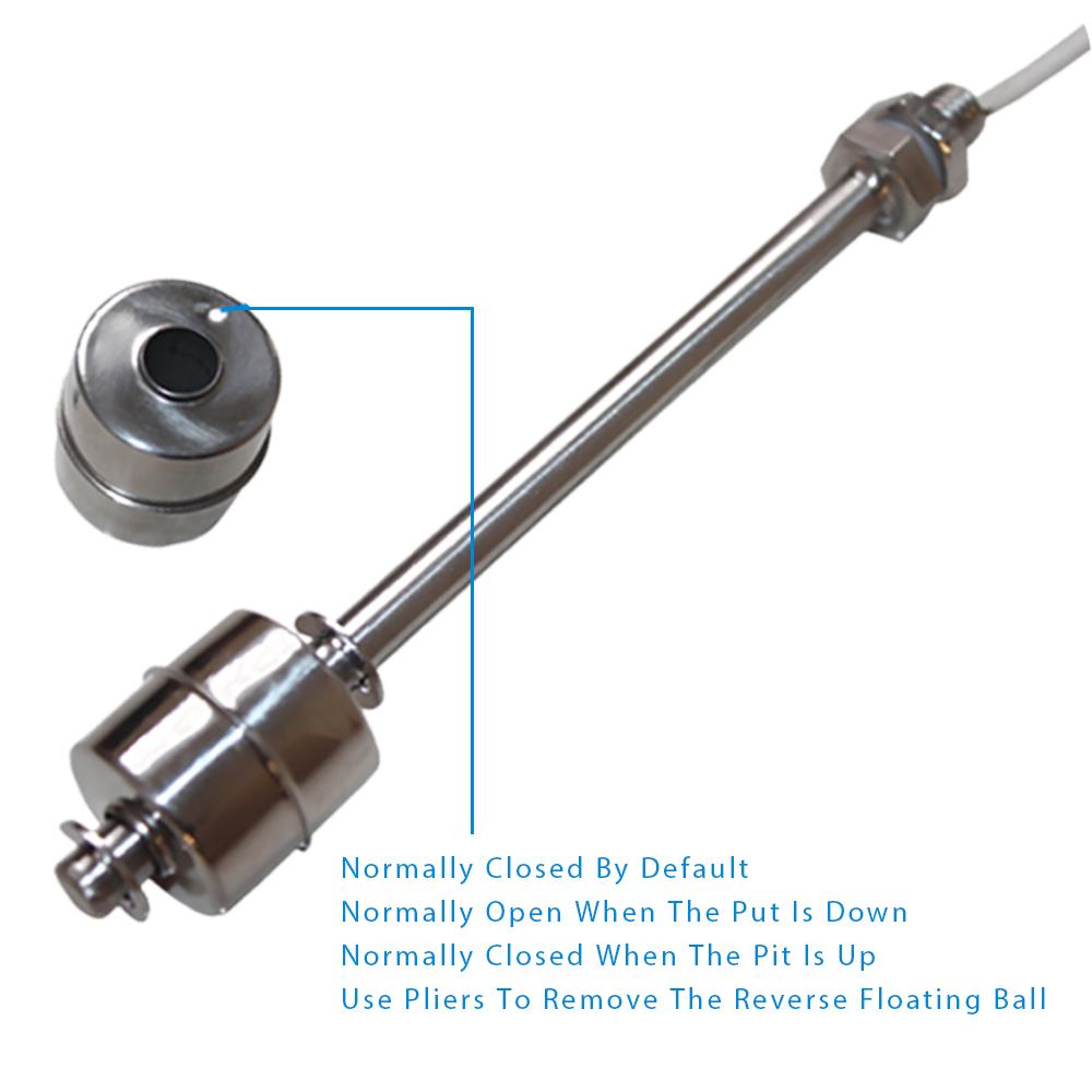 Float Switch High Temperature Resistant 304 Stainless Steel Liquid Water Tower Tank Level Automatic Level Control Sensor Switch
