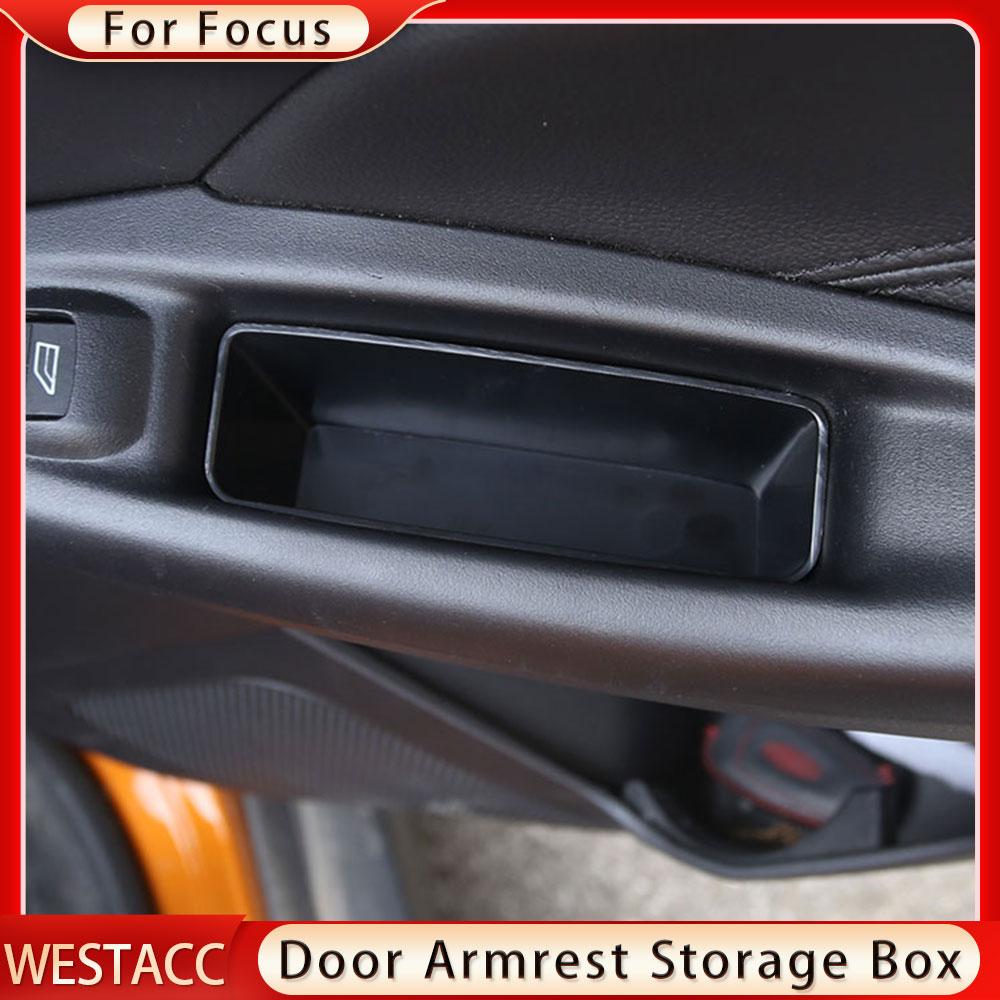 2Pcs ABS Car  Door Armrest Rear Back Door Handle Storage Box Container for Ford New Focus 3 4 MK3 MK4 2012 - 2017