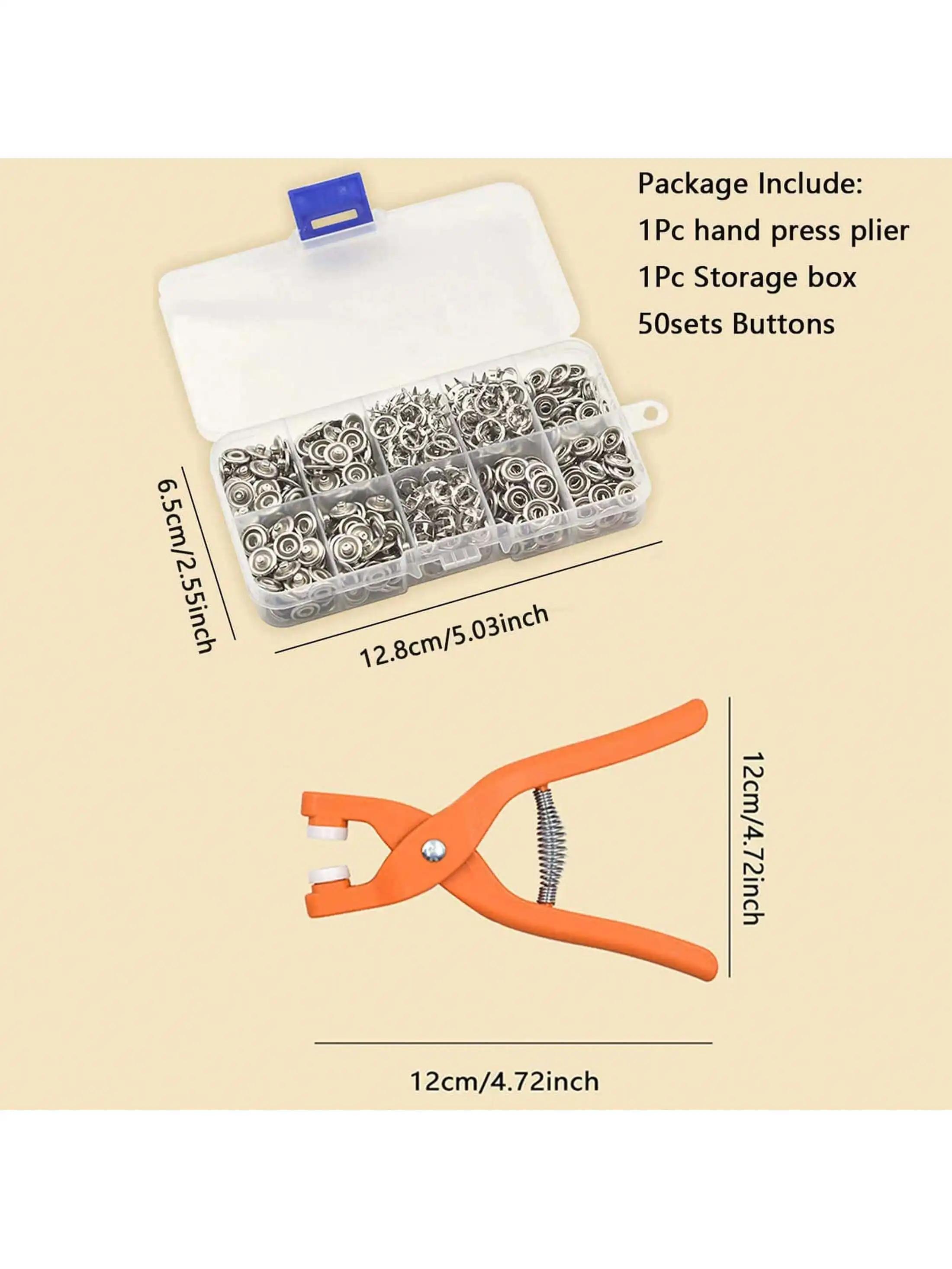 

52 шт. - Установщик пряжек Инструмент для установки пряжек с пятью зубцами Бесшовные гвозди Пряжки для одежды Женские пряжки Ручные плоскогубцы