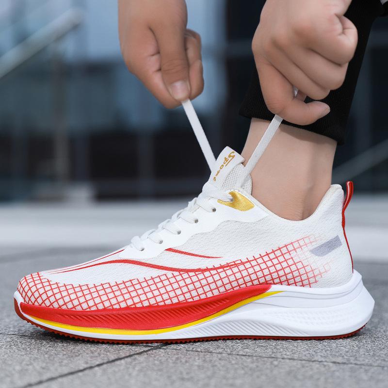 Summer Mesh Breathable Non-slip Shock-absorbing Running Shoes Foreign Trade Explosion Men's Casual Sports Shoes Wear-resistant Thick Sole