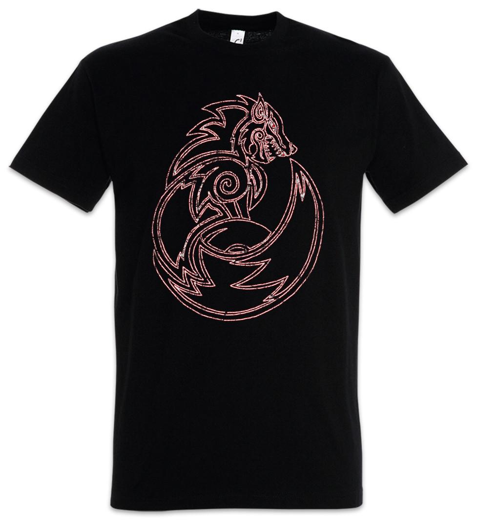 Fenrir Wolf II T-Shirt Valhalla Odin Thor Loki Odin Viking Vikings Norse Wolves M