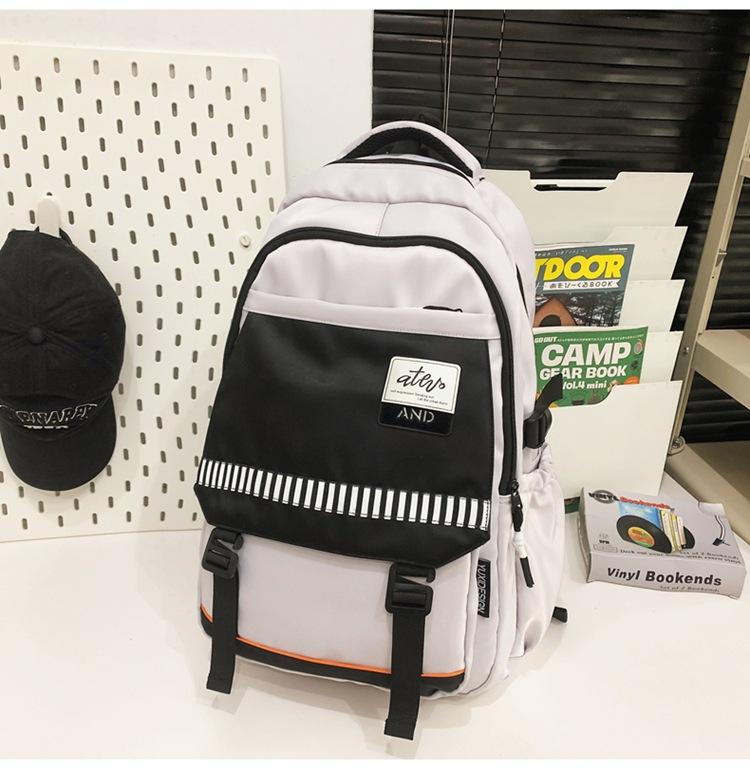 

New college student schoolbag men s fashion large-capacity backpack female junior high school student travel backpack versatile computer bag tide білий