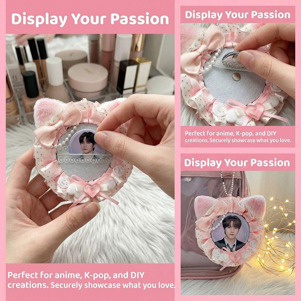 Versatile 55-75mm 58mm Can Badge Cover Cat Ear Design Kawaii DIY Pain Bag Filler Korean Style Handmade Badge Holder Girls