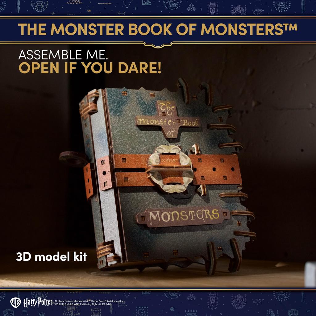 Ugears The Monster Book of Monsters 70247 Harry Potter Wooden Block DIY Puzzle Assembly Toy Educational Wood Puzzle 3D Craft Kit Wooden 3D Puzzle
