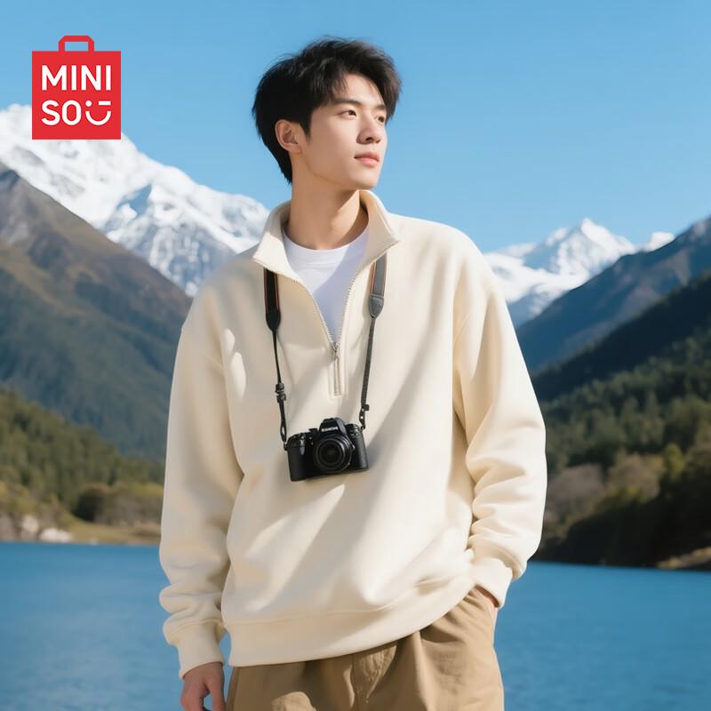 MINISO Men's Half-Zip Stand Collar Sweatshirt