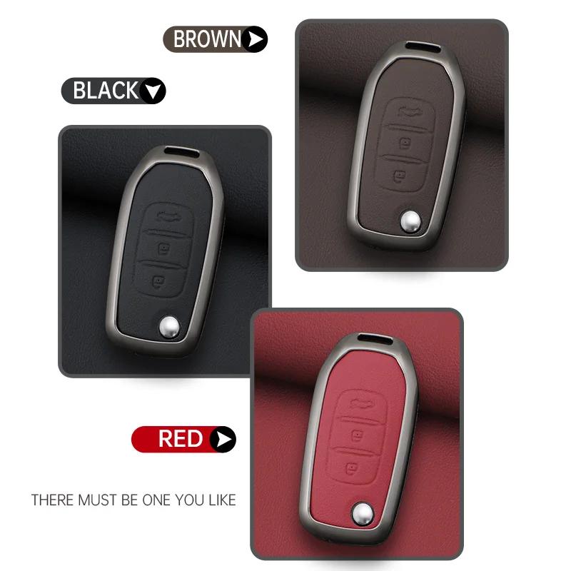 Interior Mouldings Alloy Leather Car Key Case For Renault GT line Kadjar Captur Megane Sandero Stepway Logan Clio5 Arkana Renaul