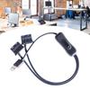 4-stykowy przełącznik wentylatora USB WŁ. Wył. Kabel zasilacza 1-2-drożny rozdzielacz USB do 4-stykowego złącza wentylatora PWM 5 V Kabel rozdzielający