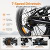 20" x 4.0" Fat Tire Elektrofahrrad für Erwachsene, 48V 18Ah Abnehmbarer Akku, Dual-Motor E-Bike, 7-Gang Offroad E-Bike