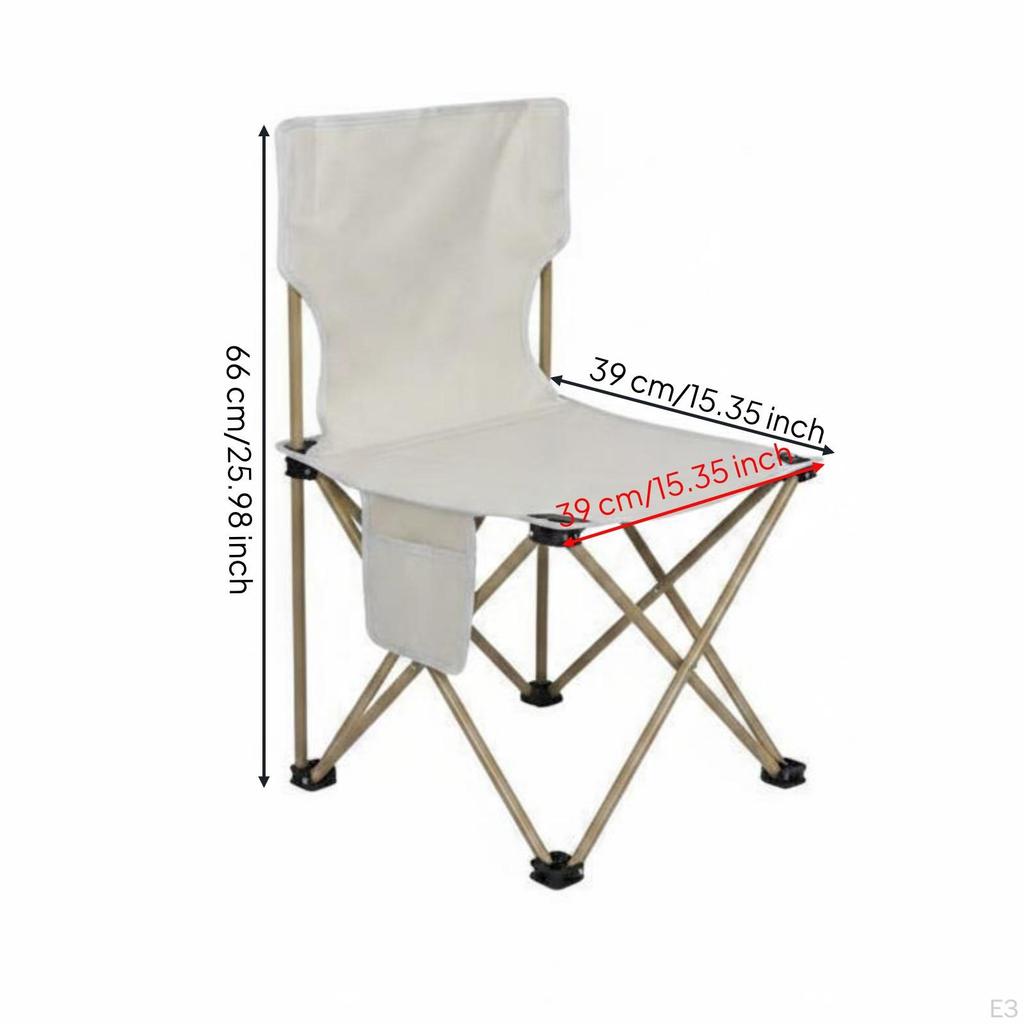 Tragbarer Campingstuhl Faltbarer Angelhocker mit Rückenlehne für Strand, Angler