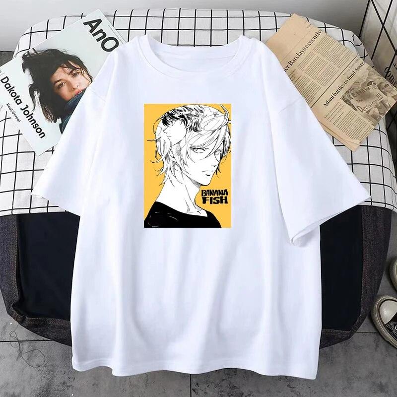 BL Japonské Anime Banánové Ryby Dámské Tričko Kreslený Chlapecká láska Unisexga Topy Unisex Ležérní Móda Streetwear Unisex Pár Oblečení