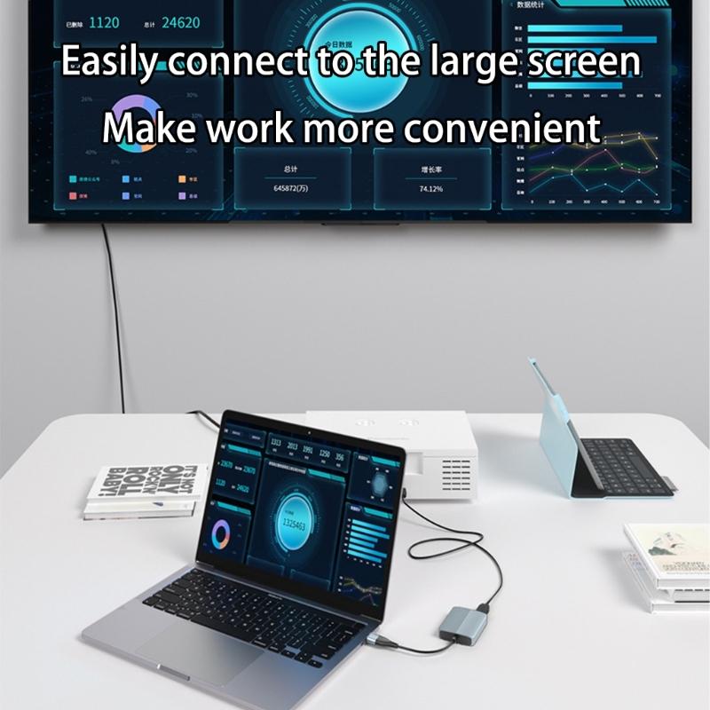 USB C/USB to Double HDTV Adapter USB to HDTV Splitter for Double Monitor Extended Display Adapter Video Graphics Converter