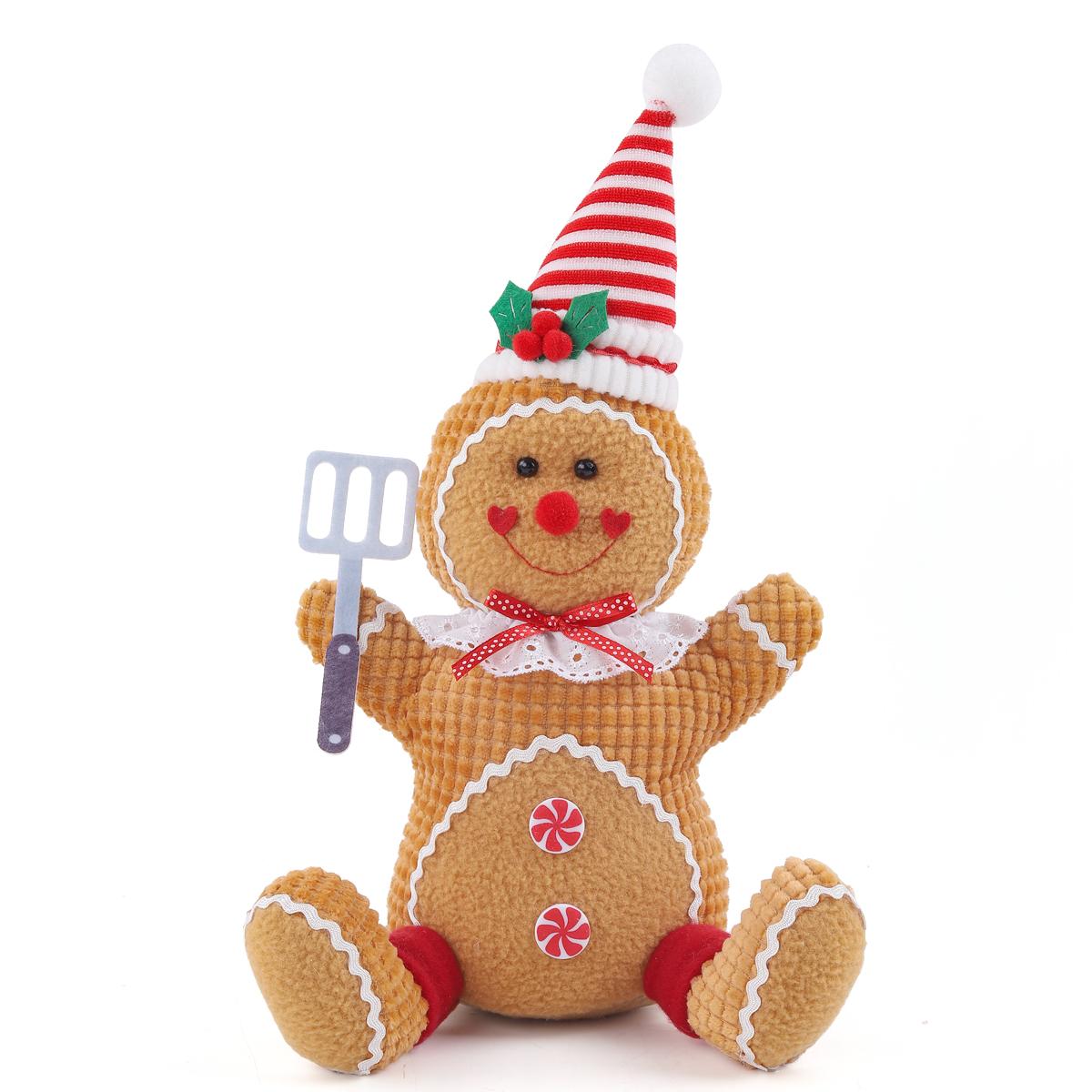 

Christmas Decoration Items, Gingerbread Man Sitting Figure, Two Styles to Choose From For Tabletop Ornaments