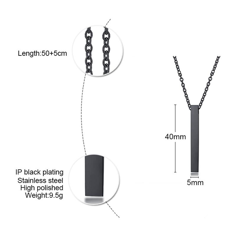 Custom Lange Verticale Staaf Ketting voor Vrouwen Mannen Graveer Gepersonaliseerde Naam Initiaal Hanger Roestvrij Staal Inspiratie Cadeaus